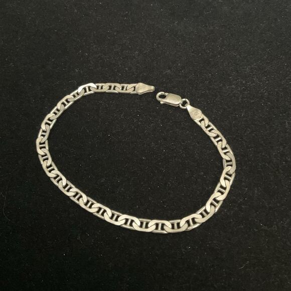 Men’s 8” Mariner Link Bracelet 4.5mm Wide Solid 925 Sterling Silver ITALY 7.32g - Picture 13 of 15